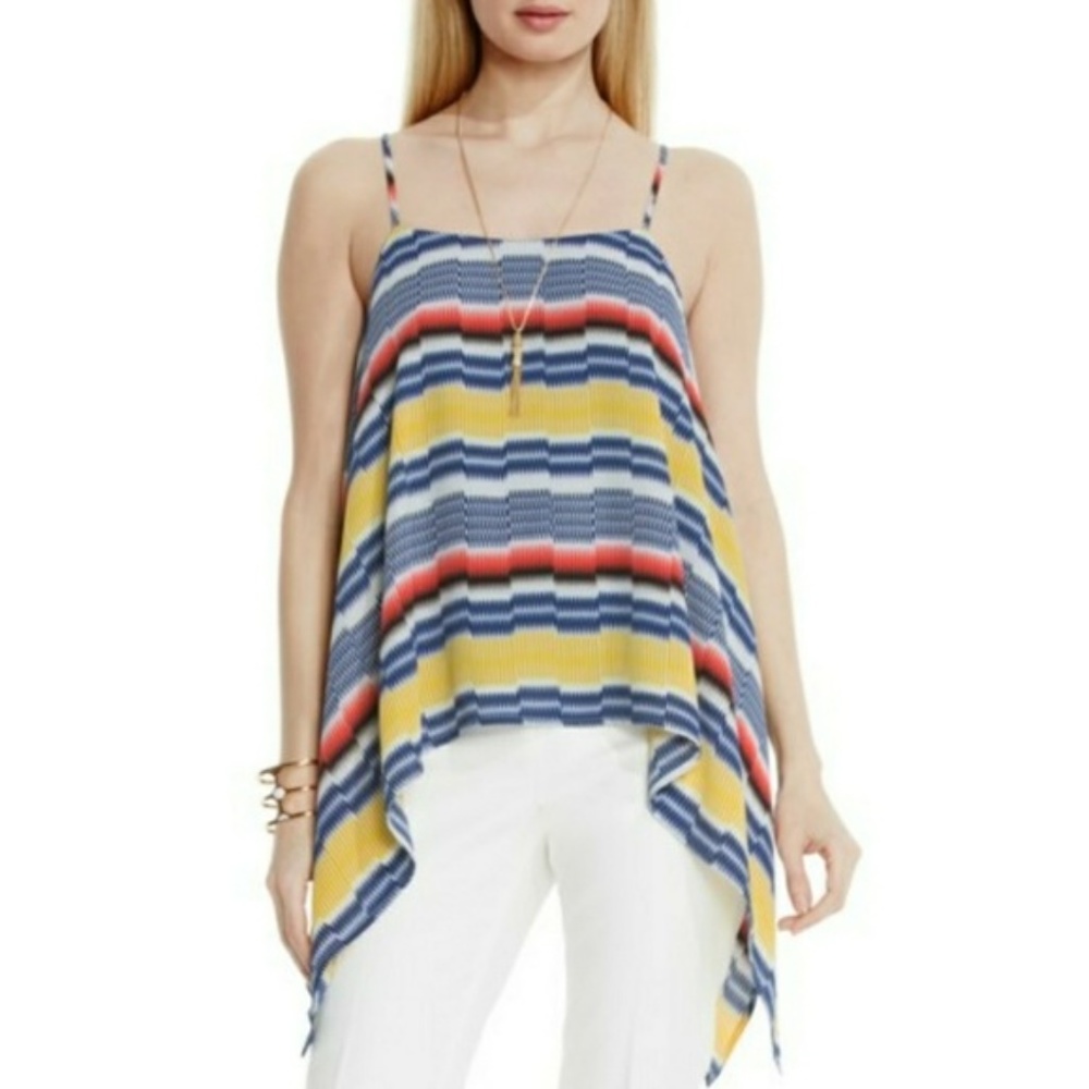 NWT Vince Camuto Stripe Shark Bite Tank Top Blouse - Picture 3 of 8